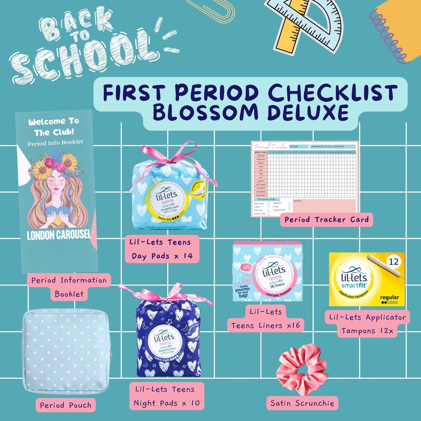 First Period Kit for Girls - Emergency Kit Bag with Sanitary Products