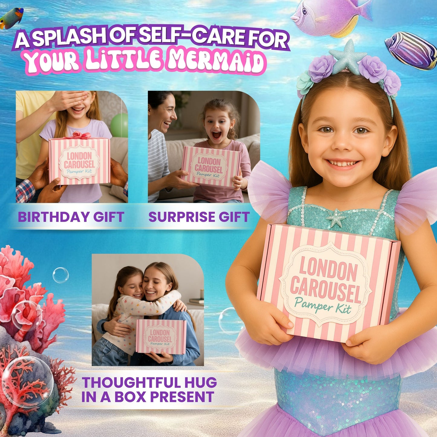 Mindful Mermaid Pamper Gift – Spa & Self Care Set for Teenage Girls & Kids