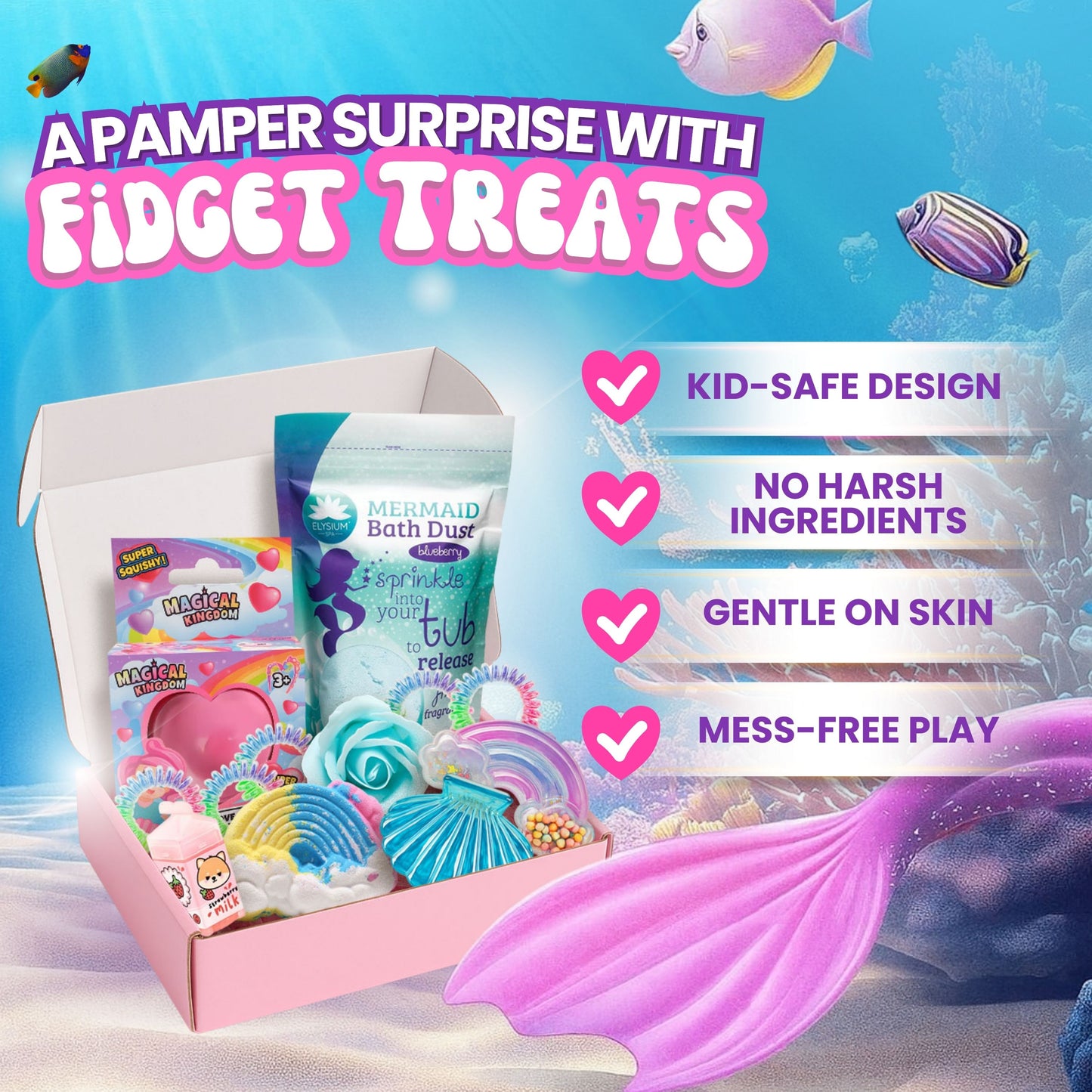 Mindful Mermaid Pamper Gift – Spa & Self Care Set for Teenage Girls & Kids