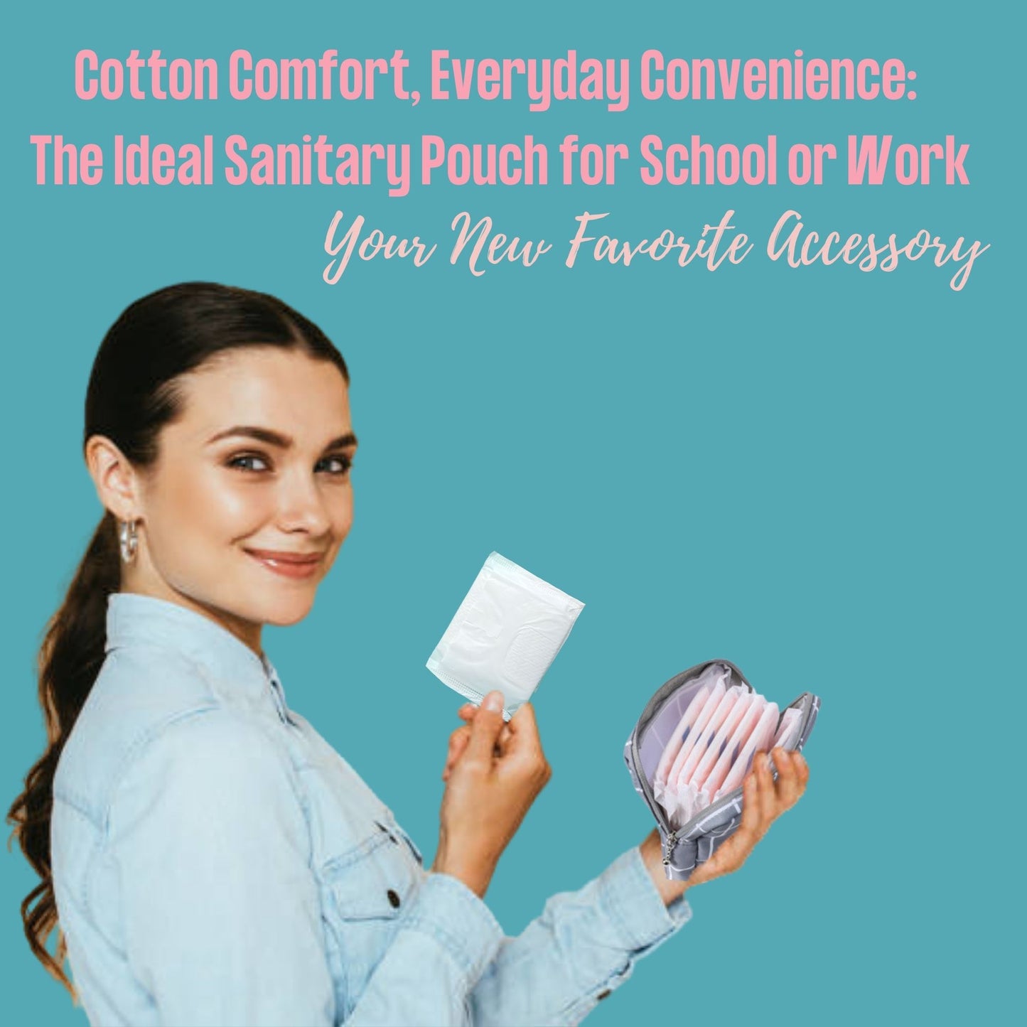 Sanitary Pad Storage Bag: Emergency Kit with Flushable Wipes & Disposal Bags