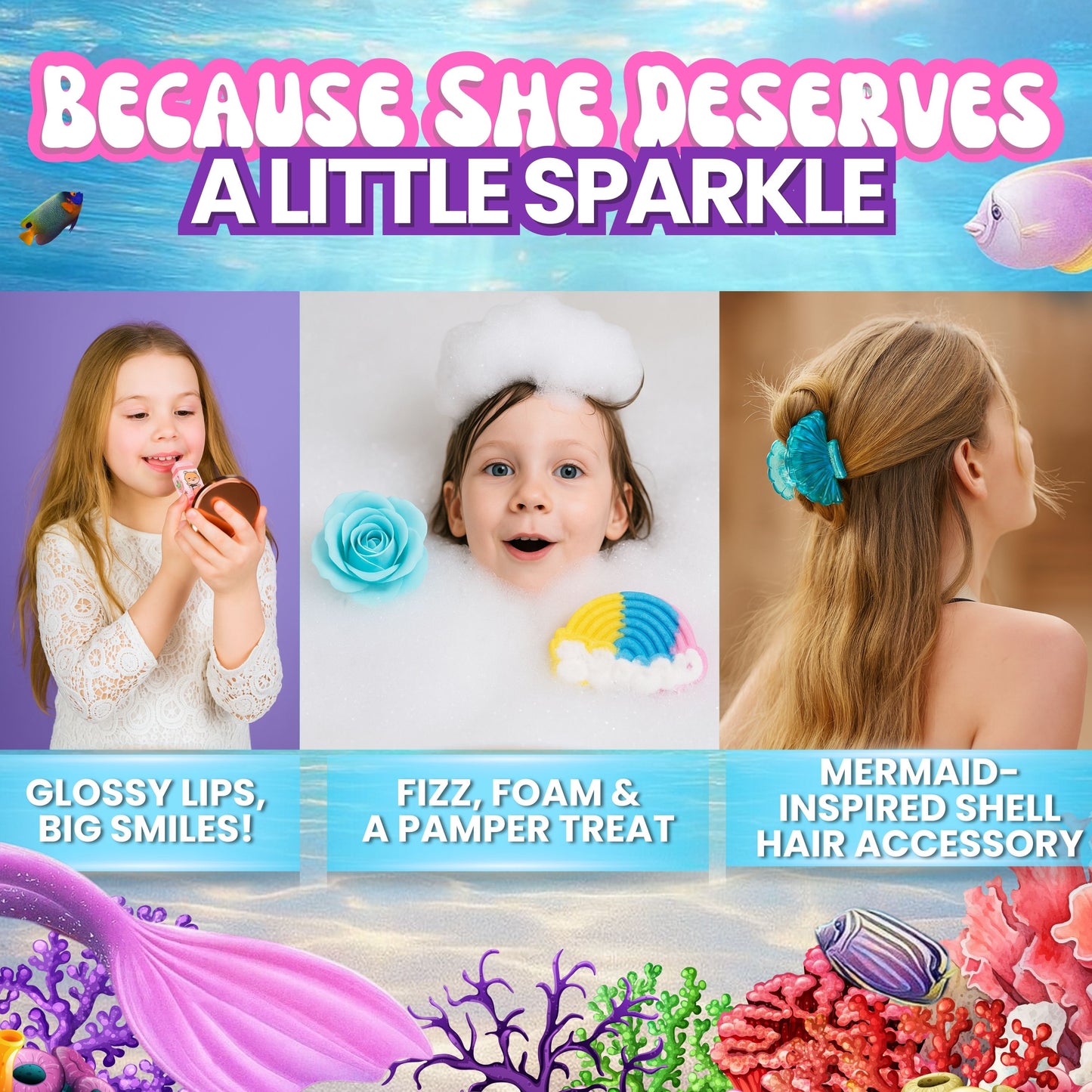 Mindful Mermaid Pamper Gift – Spa & Self Care Set for Teenage Girls & Kids