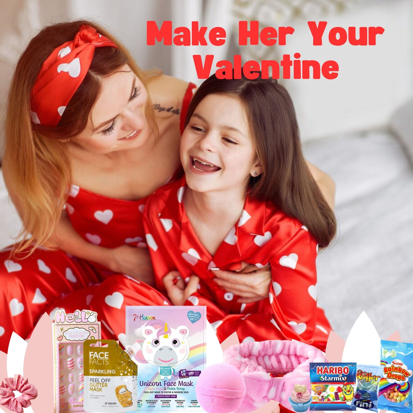 Kids Spa Set with Unicorn Face Masks, Pamper Spa Headband, Bath Bombs, Lip Balm & Sweet Treats