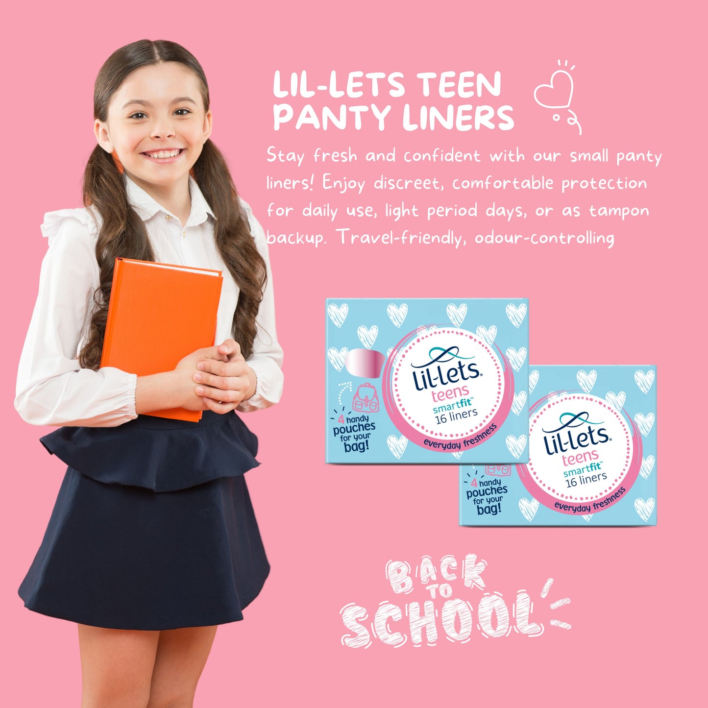 Teen Sanitary Liners Bundle with Lil Lets Panty Liners x2 and London Carousel Period Tracker
