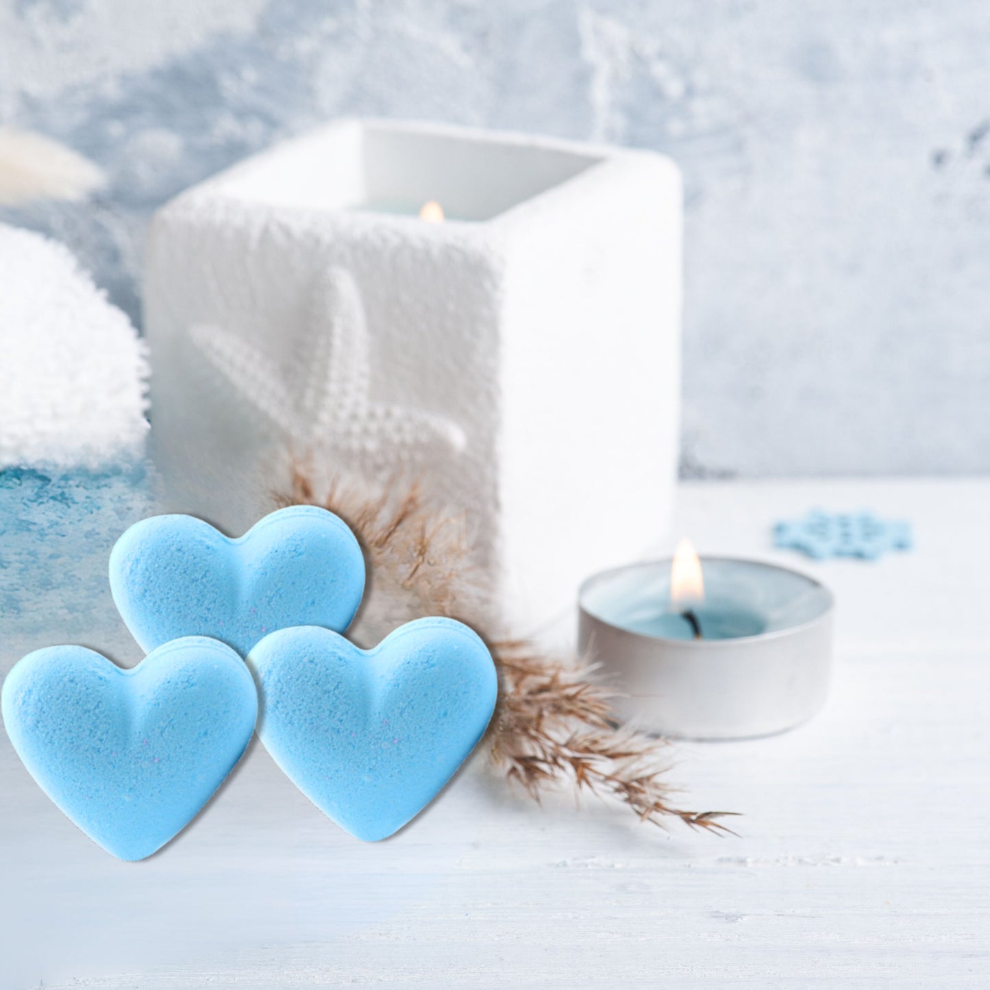 London Carousel Luxury Blue Heart Bath Bombs | Fizzy Fuzzy Spa Experience