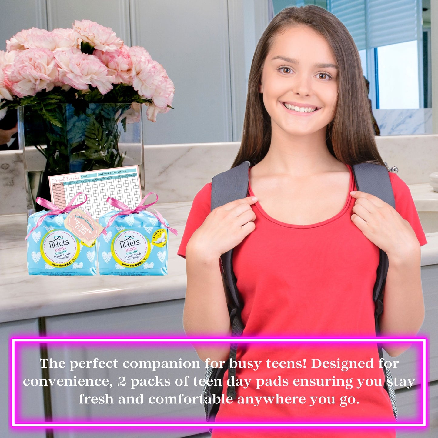 Teen Sanitary Towels Bundle with Lil-Lets Teen Pads & Period Tracker