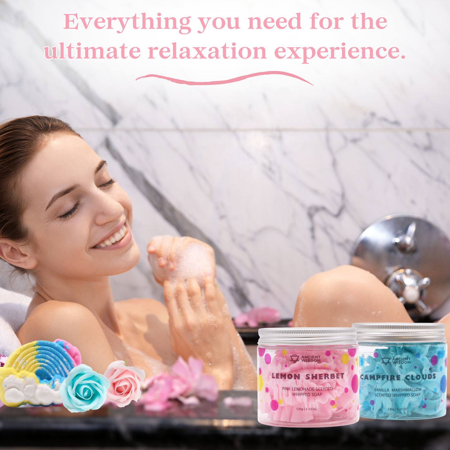 Ultimate Bath Set Bundle for Teenage Girls | Hair Mask, Face Mask, Whipped Soap, Bath Bomb & More