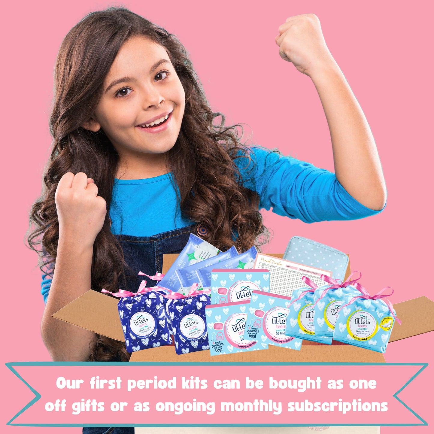 Complete Teen Sanitary Towels Bundle with Lil-Lets Pads, Night Pads, Liners, Wipes & Tracker