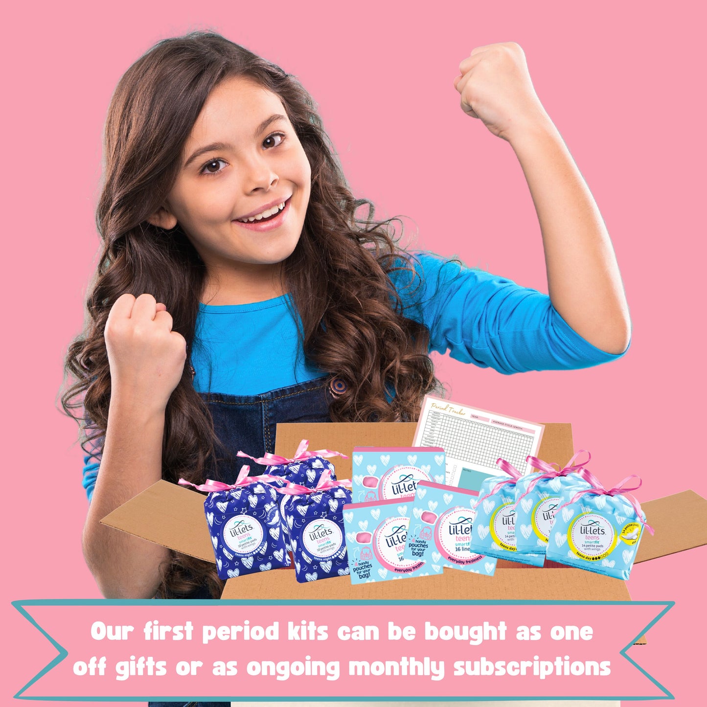 Teen Sanitary Towels Bundle with Lil-Lets Pads, Night Pads, Liners & Period Tracker