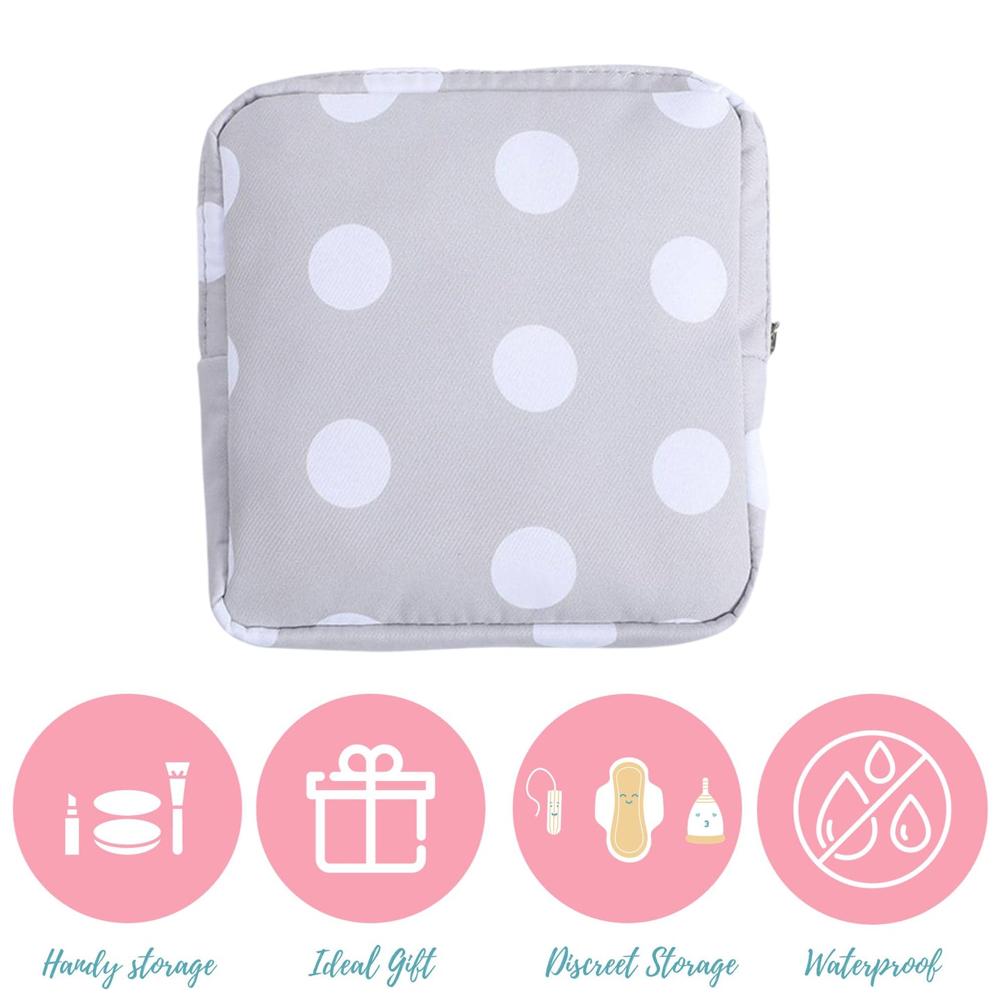 Sanitary Pad Storage Bag: Emergency Kit with Flushable Wipes & Disposal Bags