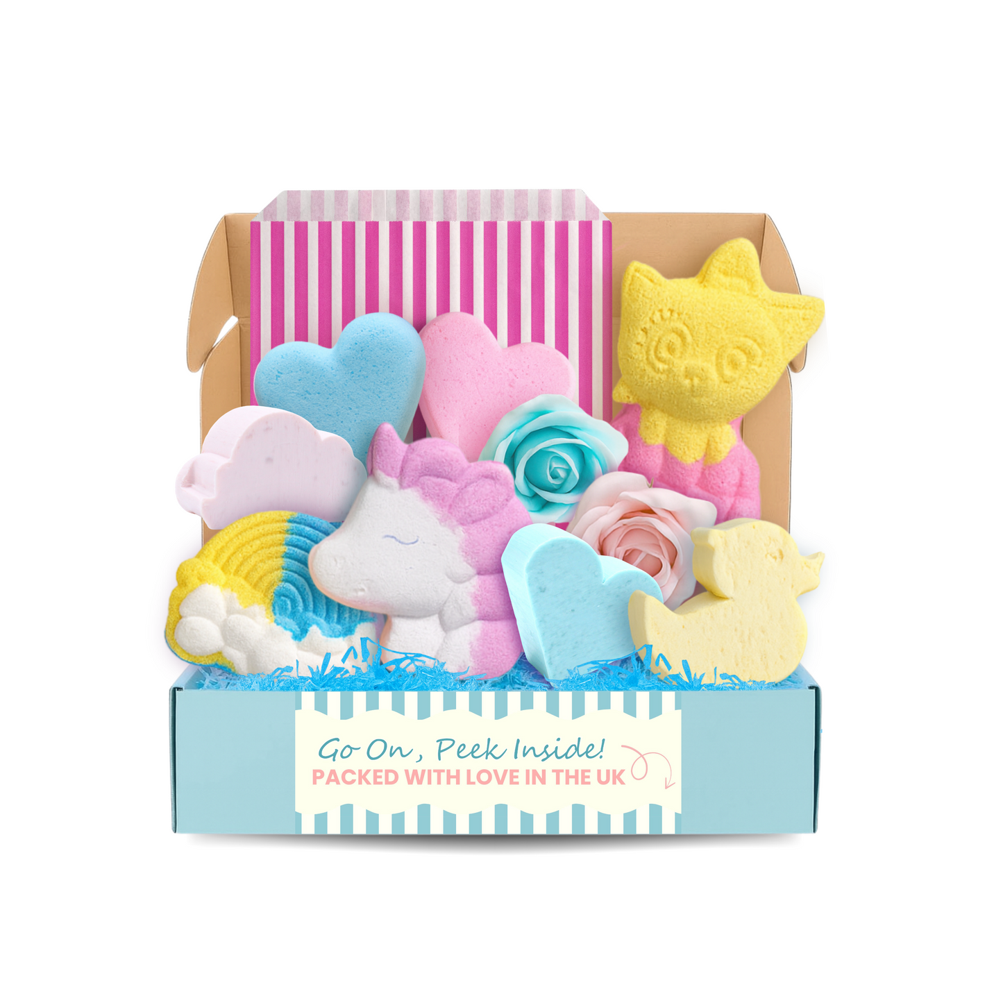 Whimsical Bath Bombs & Soaps Bundle for Kids | Unicorn, Rainbow, Kitten & More