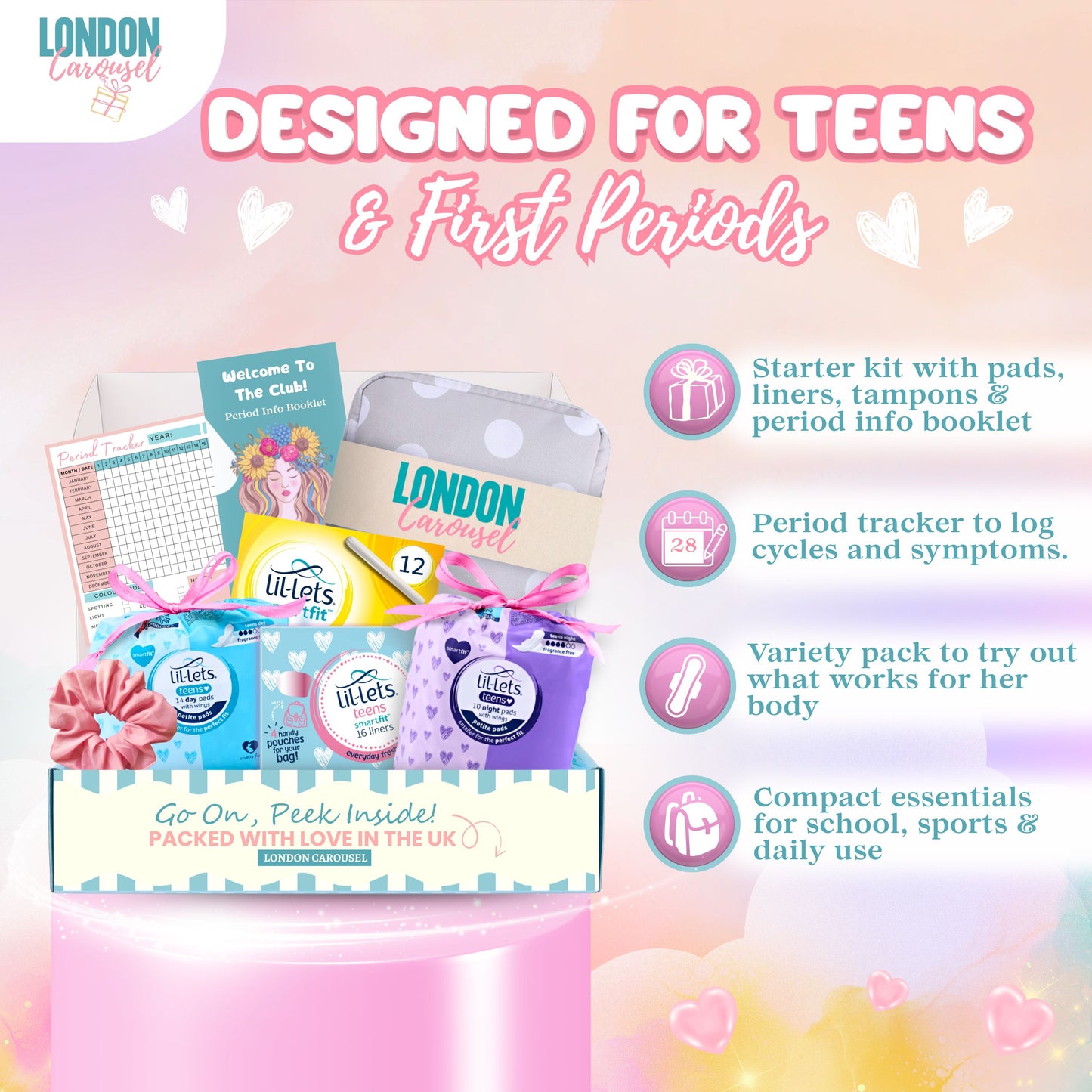 First Period Kit for Girls - Emergency Kit Bag with Sanitary Products