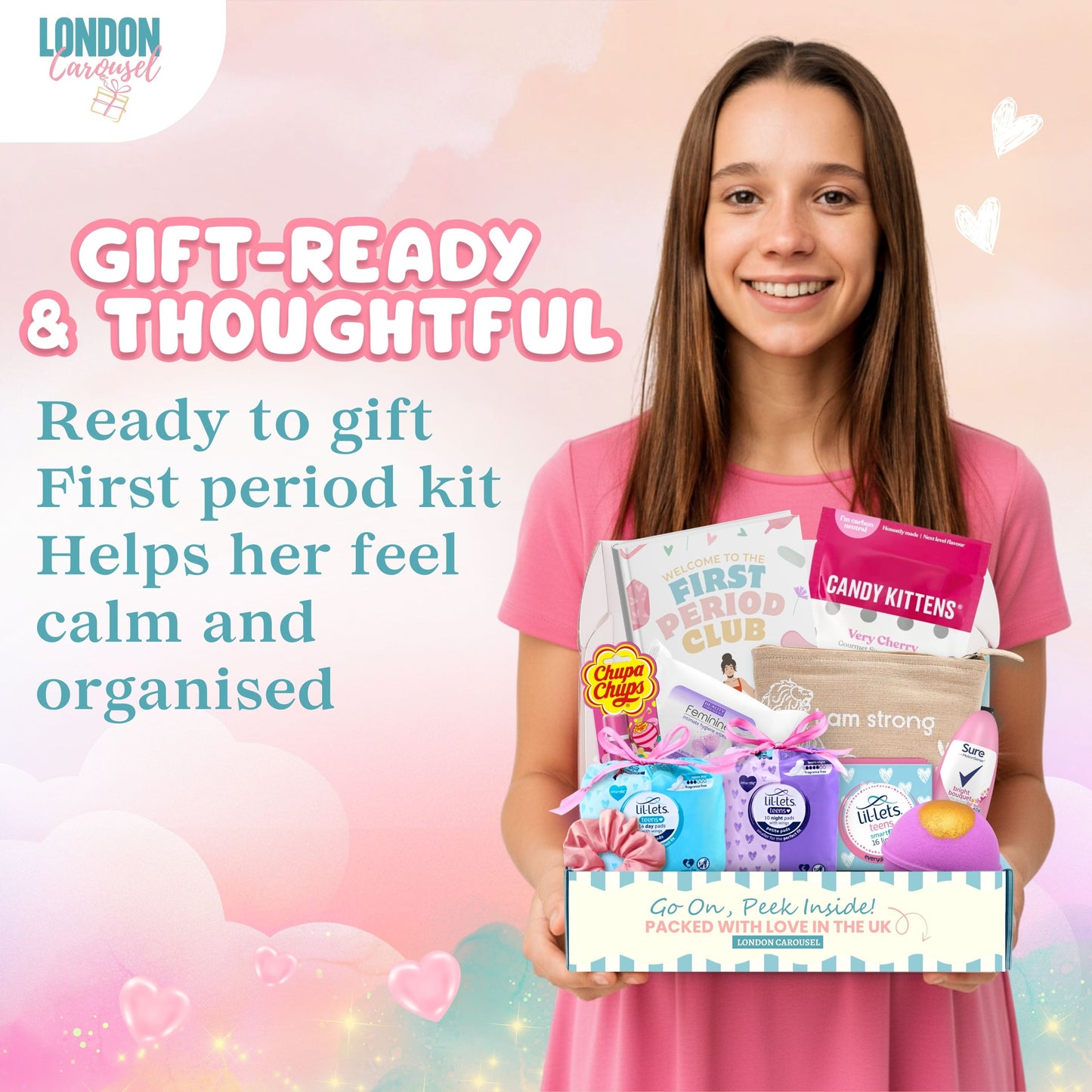First Period Kit for Girls - Lux Edition with First Period Club Puberty Book for Girls
