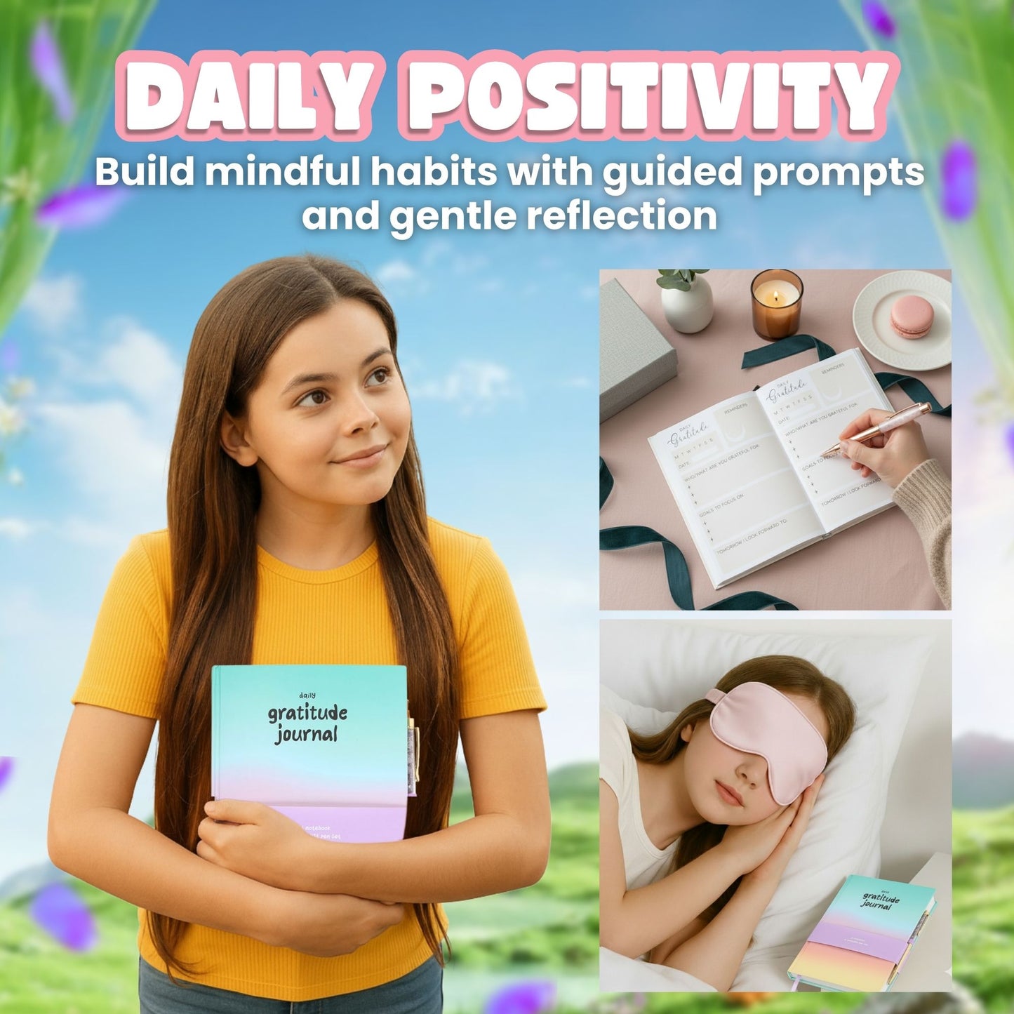 Breath & Believe Mindfulness Gift Set for Teen Girls – Anxiety Relief Necklace, Fidget Ring, Journal & Sleep Mask
