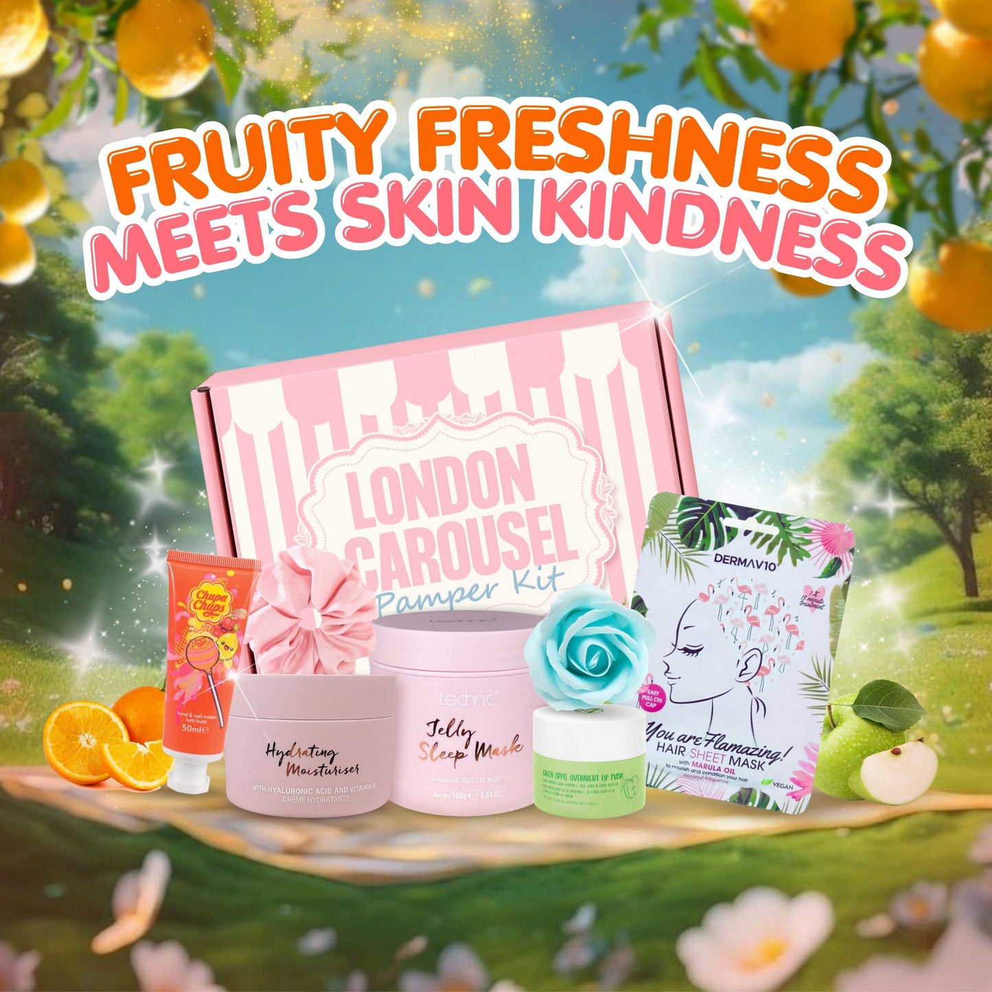 Teen Skincare Kit – Self Care Gift Set with Masks, Hand Cream & Scrunchie