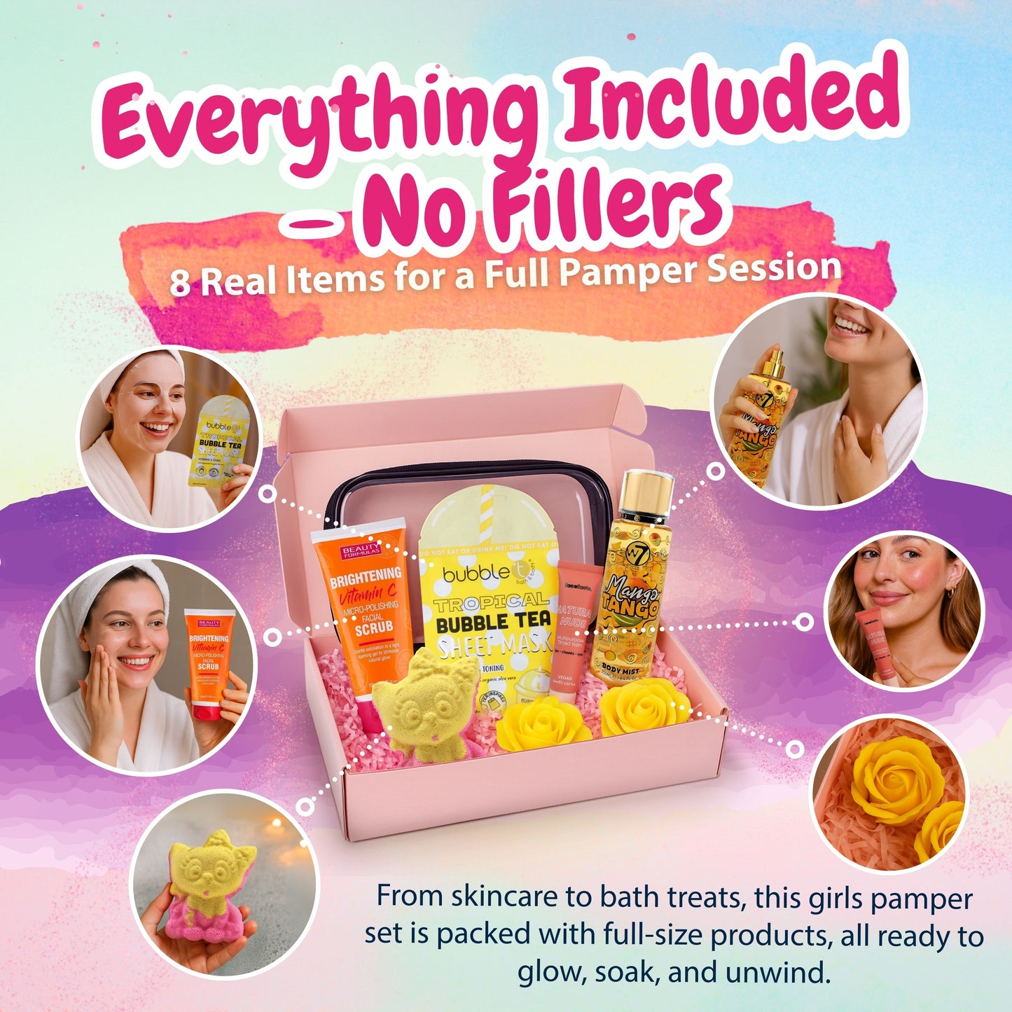 Girls Pamper Set – Glow Up Skincare & Self Care Gift Bag with Essentials