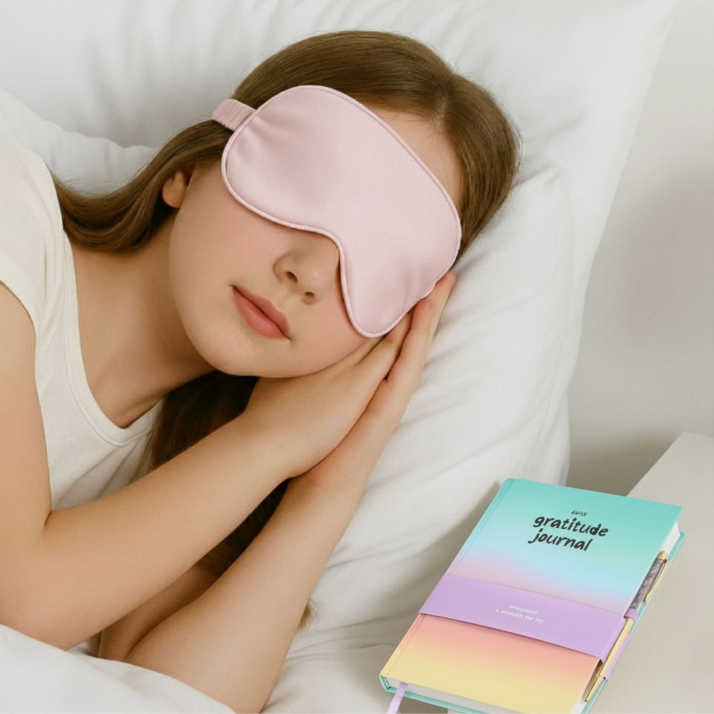 Breath & Believe Mindfulness Gift Set for Teen Girls – Anxiety Relief Necklace, Fidget Ring, Journal & Sleep Mask