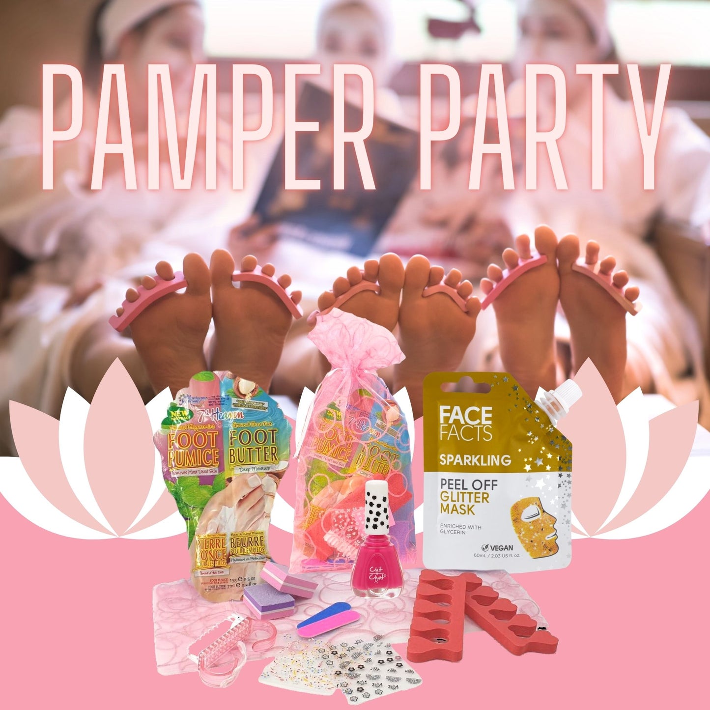 Girls' Foot Pamper Kit | 7th Heaven Mask, Nail Varnish, and Pedicure Set