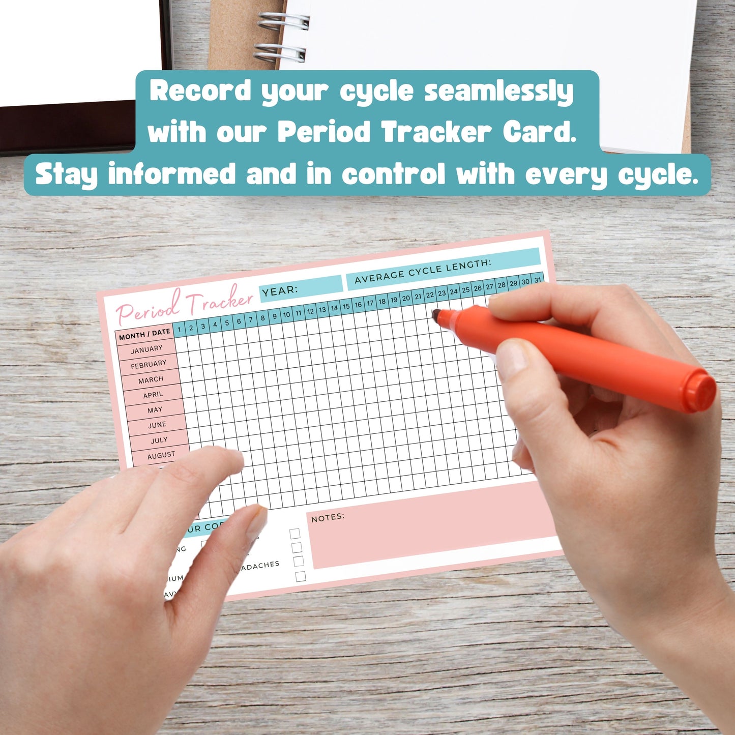 London Carousel Period Tracker Card | Cute Menstrual Cycle Calendar