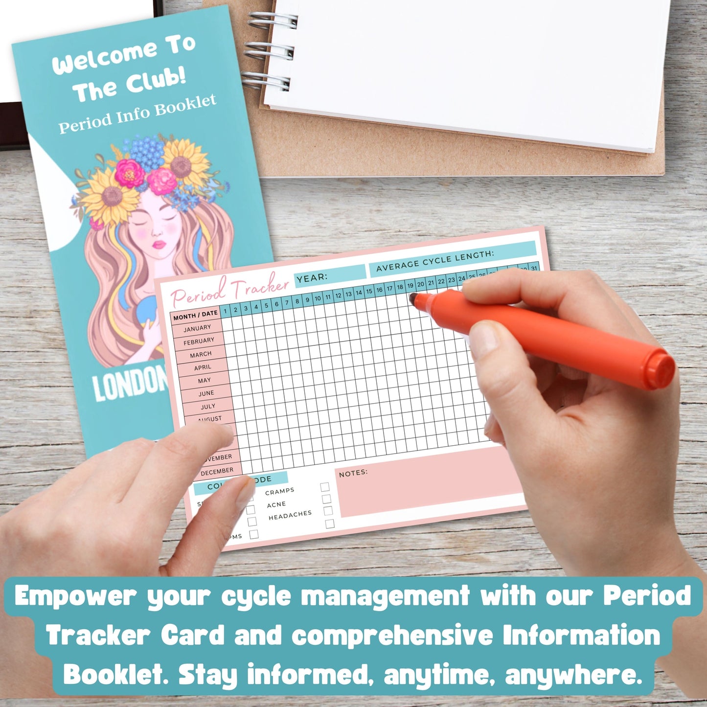 London Carousel Period Info Flyer & Menstrual Cycle Tracker