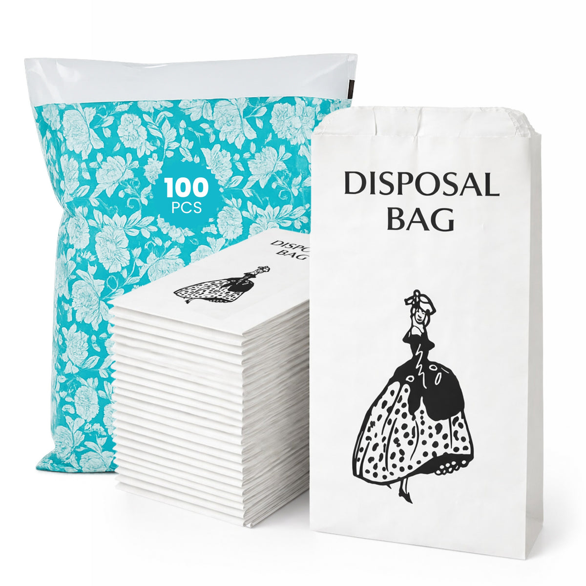 Sanitary Disposal Bags 100 Pack – For Pads, Tampons & Nappies
