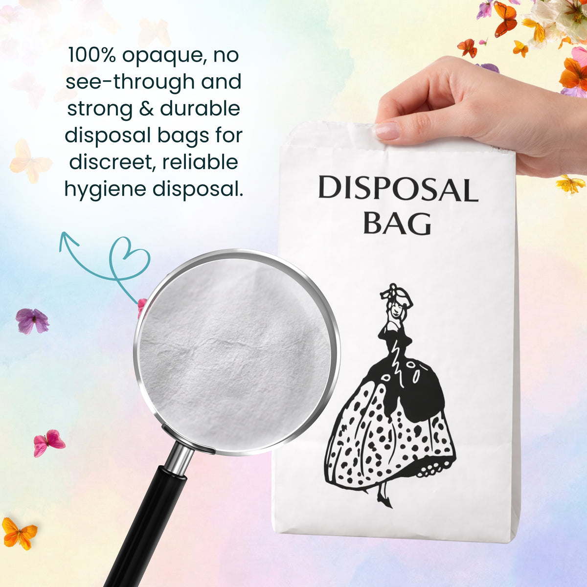 Sanitary Disposal Bags 100 Pack – For Pads, Tampons & Nappies