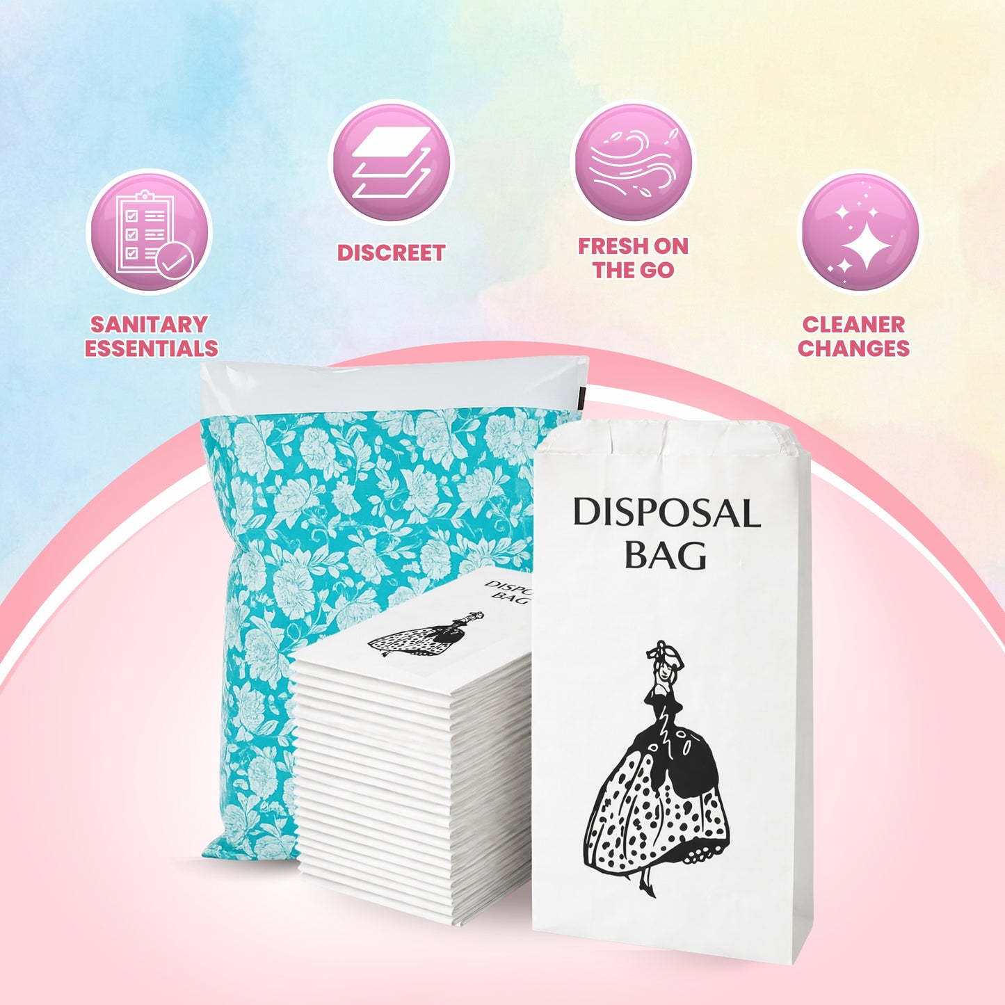 Sanitary Disposal Bags 100 Pack – For Pads, Tampons & Nappies