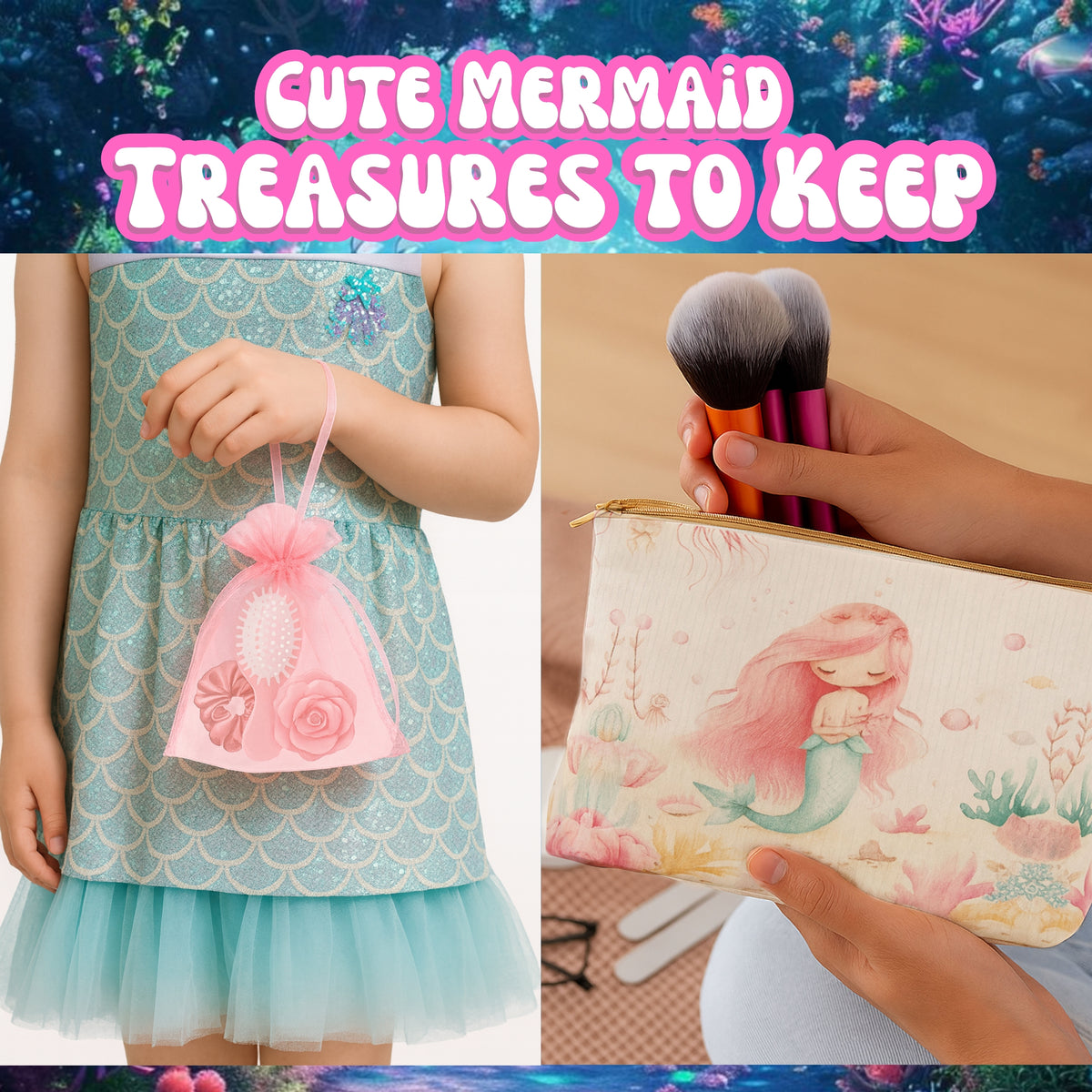 Christmas Gifts for Girls, Mermaid Pamper Set with Bath Bomb & Accessories