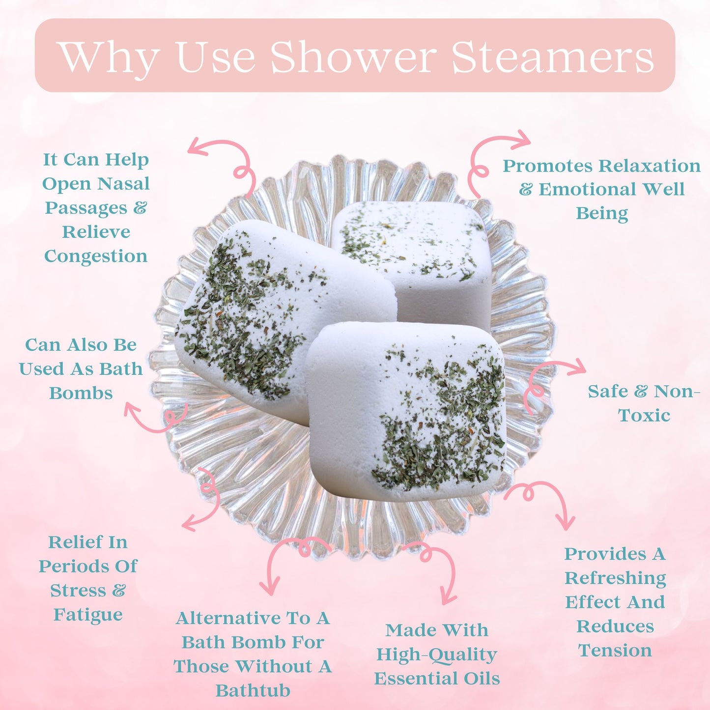 Eucalyptus Shower Steamers Set of 6: Aromatherapy & Self-Care Gifts