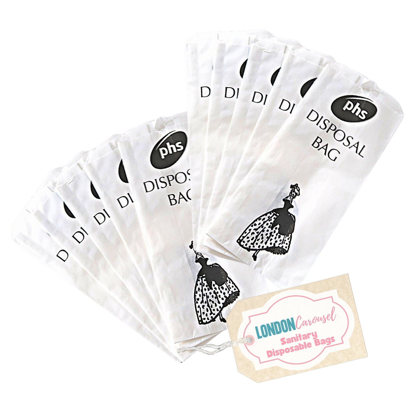 Disposable Paper Sanitary Bags - Pack of 10, Hygienic Disposal for Feminine Products