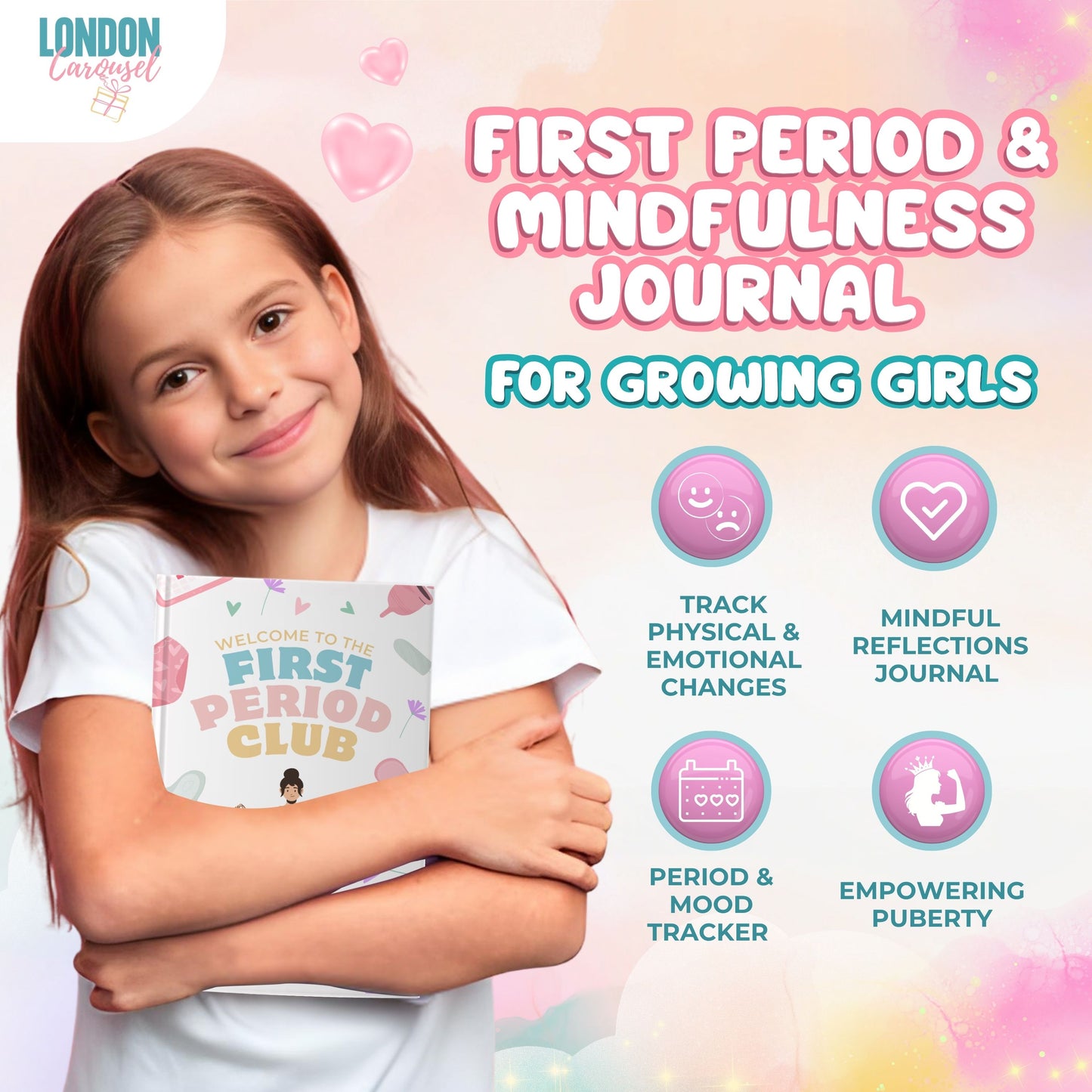 First Period Kit for Girls –  First Period Club Book, Lil-Lets Teen Pads, Tampons & Sweet Treats